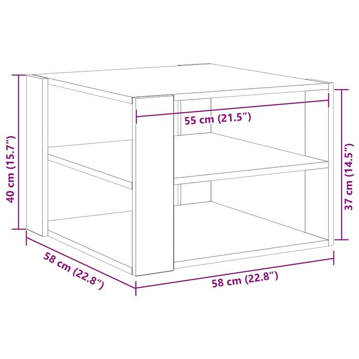 Masa de Cafea Stejar negru 59,5 x 59,5 x 40 cm Lemn compozit - WALTI WALTI