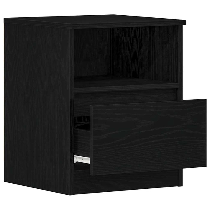 Dulap de noapte Stejar Negru 40 x 40 x 50 cm Lemn compozit - WALTI WALTI