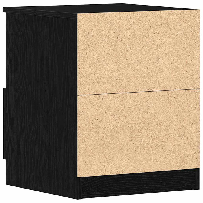 Dulap de noapte Stejar Negru 40 x 40 x 50 cm Lemn compozit - WALTI WALTI