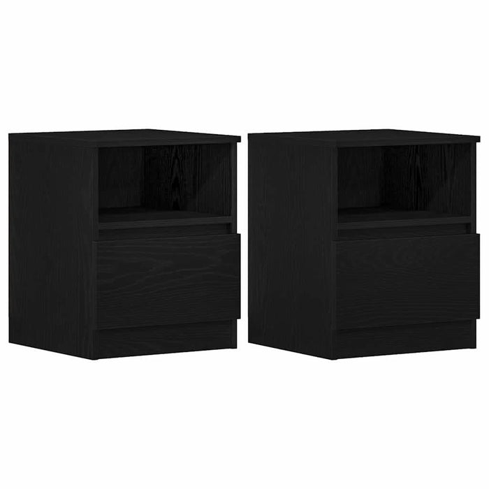 Dulap de noapte cu sertar 2 pcs Stejar Negru 40 x 40 x 50 cm - WALTI WALTI