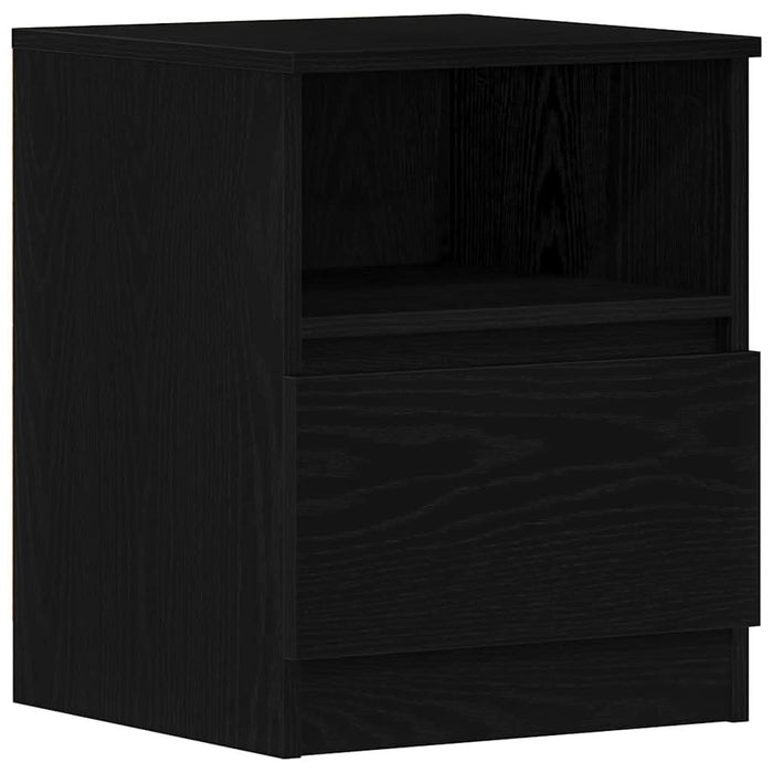 Dulap de noapte cu sertar 2 pcs Stejar Negru 40 x 40 x 50 cm - WALTI WALTI