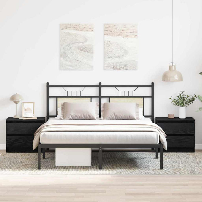 Dulap de noapte cu sertar 2 pcs Stejar Negru 50 x 40 x 43,5 cm - WALTI WALTI