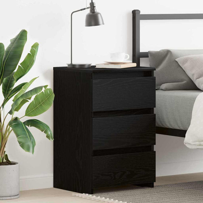 Dulap de noapte Stejar negru 40 x 35 x 62.5 cm Lemn compozit - WALTI WALTI