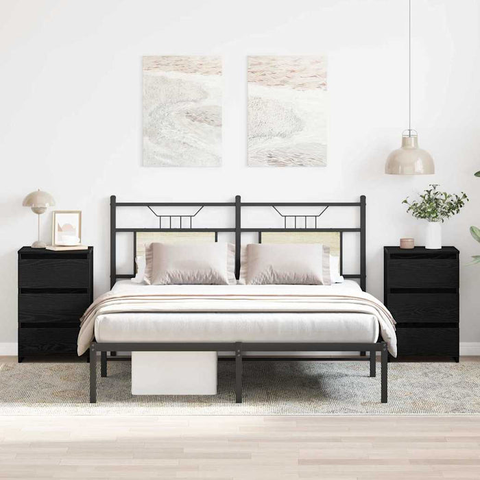 Dulap de noapte cu sertar 2 pcs Stejar negru 40 x 35 x 62.5 cm - WALTI WALTI