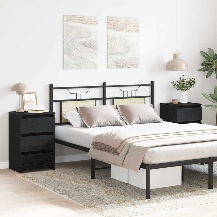 Dulap de noapte cu sertar 2 pcs Stejar negru 40 x 35 x 62.5 cm - WALTI WALTI