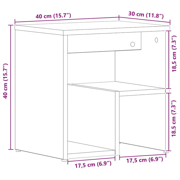 Dulap de noapte 2 pcs Stejar negru 40 x 30 x 40 cm - WALTI WALTI