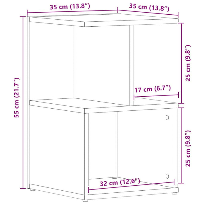 Dulap de noapte Stejar negru 35 x 35 x 55 cm Lemn compozit - WALTI WALTI