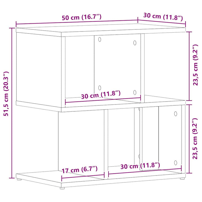 Dulap de noapte Stejar Negru 50 x 30 x 51,5 cm Lemn compozit - WALTI WALTI