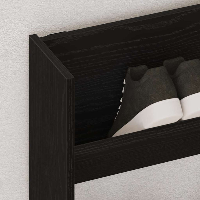 Dulap pentru pantofi de perete cu raft 2 pcs Stejar negru - WALTI WALTI