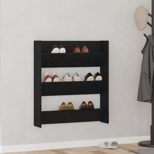 Dulap pentru pantofi de perete cu raft 2 pcs Stejar negru - WALTI WALTI