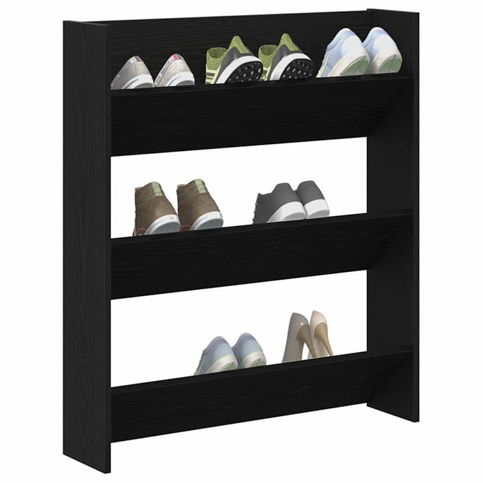 Dulap pentru pantofi de perete cu raft 2 pcs Stejar negru - WALTI WALTI
