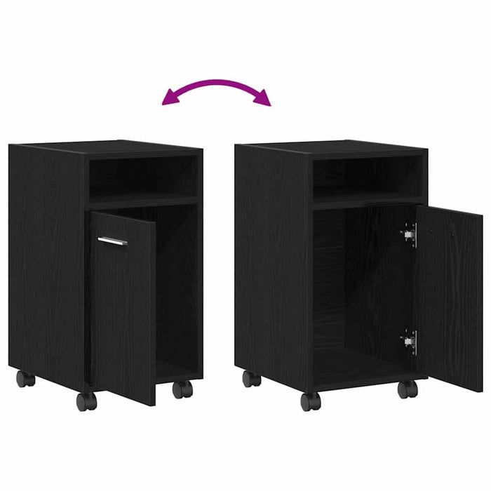 Dulap lateral cu roți cu roata Stejar Negru 33 x 38 x 60 cm - WALTI WALTI
