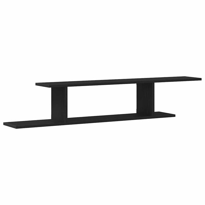 Raft TV montat pe perete cu raft Stejar negru 125 x 18 x 23 cm - WALTI WALTI