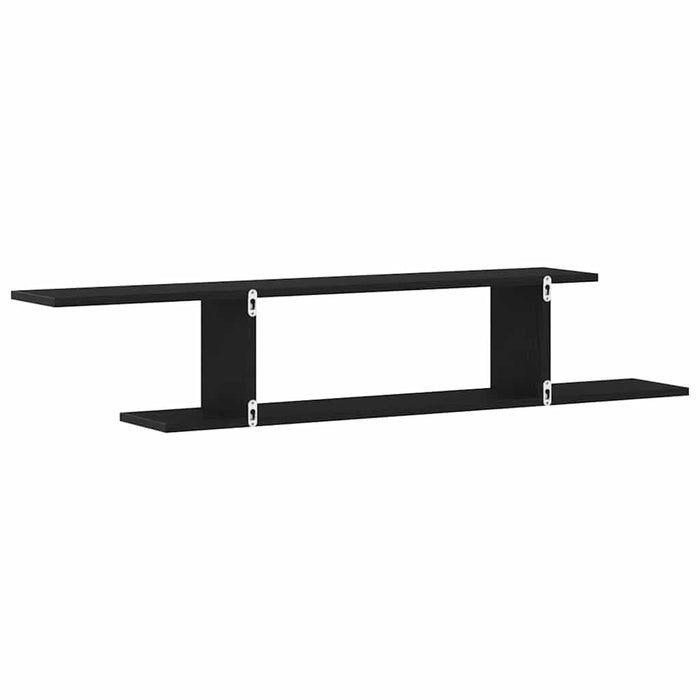 Raft TV montat pe perete cu raft Stejar negru 125 x 18 x 23 cm - WALTI WALTI
