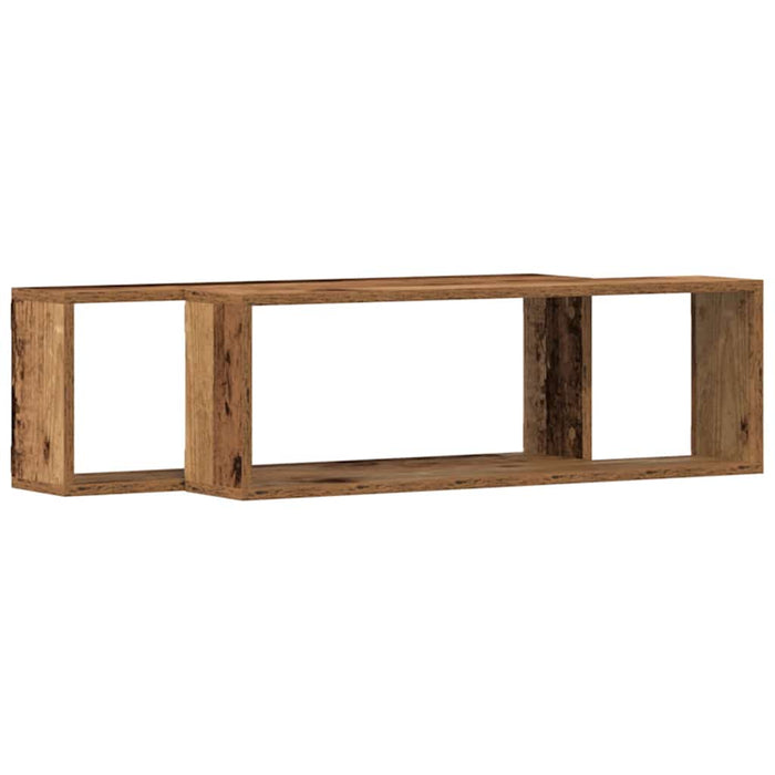 Raft de Perete 2 pcs Lemn vechi 80 x 15 x 26 cm Lemn compozit - WALTI WALTI