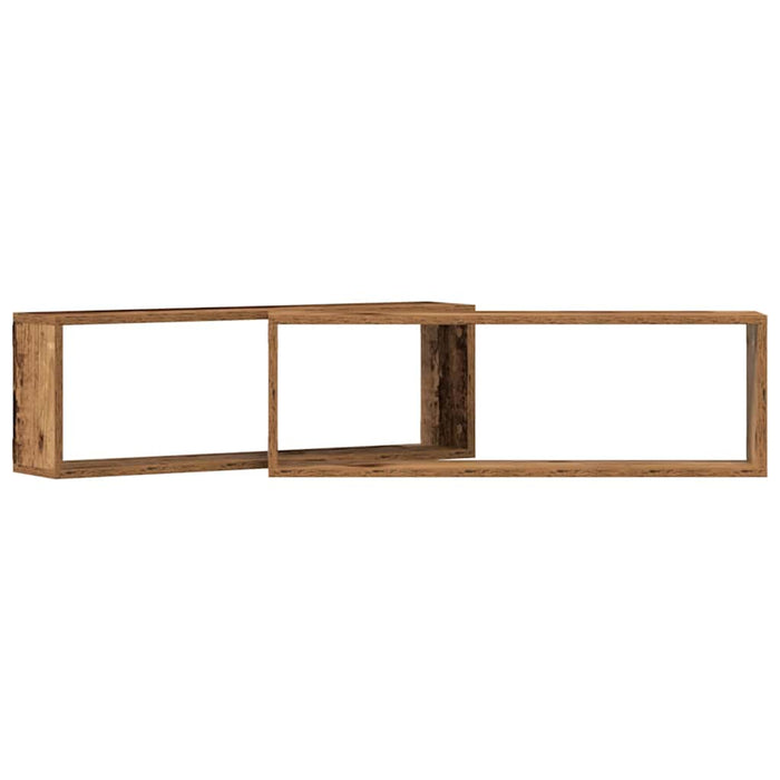 Raft de Perete 2 pcs Lemn vechi 80 x 15 x 26 cm Lemn compozit - WALTI WALTI