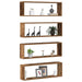 Raft de Perete 4 pcs Lemn vechi 80 x 15 x 26 cm Lemn compozit - WALTI WALTI