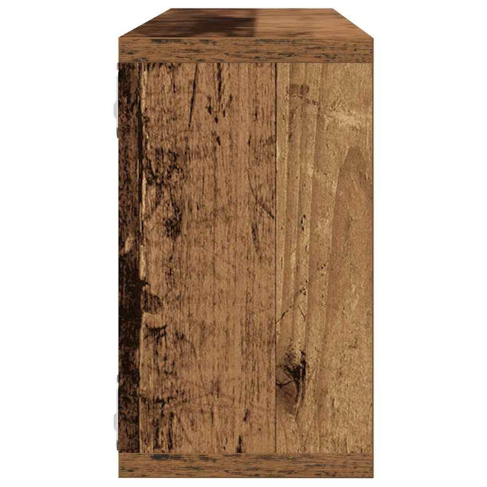 Raft de Perete 4 pcs Lemn vechi 80 x 15 x 26 cm Lemn compozit - WALTI WALTI