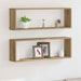 Raft de Perete cu raft 2 pcs Stejar artisanal 80 x 15 x 26 cm - WALTI WALTI