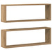 Raft de Perete cu raft 2 pcs Stejar artisanal 80 x 15 x 26 cm - WALTI WALTI