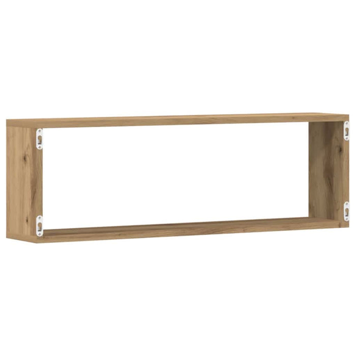 Raft de Perete cu raft 2 pcs Stejar artisanal 80 x 15 x 26 cm - WALTI WALTI