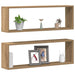 Raft de Perete cu raft 2 pcs Stejar artisanal 80 x 15 x 26 cm - WALTI WALTI
