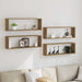 Raft de Perete cu raft 4 pcs Stejar artisanal 80 x 15 x 26 cm - WALTI WALTI