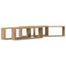 Raft de Perete cu raft 4 pcs Stejar artisanal 80 x 15 x 26 cm - WALTI WALTI