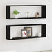 Raft de Perete 2 pcs Stejar negru 80 x 15 x 26 cm Lemn compozit - WALTI WALTI