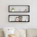 Raft de Perete 2 pcs Stejar negru 80 x 15 x 26 cm Lemn compozit - WALTI WALTI