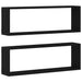 Raft de Perete 2 pcs Stejar negru 80 x 15 x 26 cm Lemn compozit - WALTI WALTI