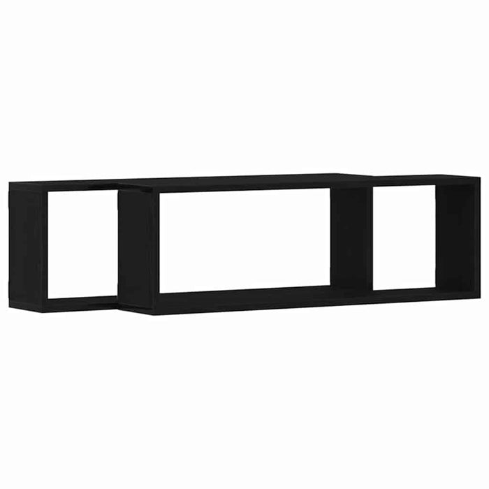 Raft de Perete 2 pcs Stejar negru 80 x 15 x 26 cm Lemn compozit - WALTI WALTI