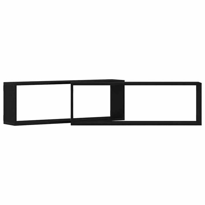 Raft de Perete 2 pcs Stejar negru 80 x 15 x 26 cm Lemn compozit - WALTI WALTI