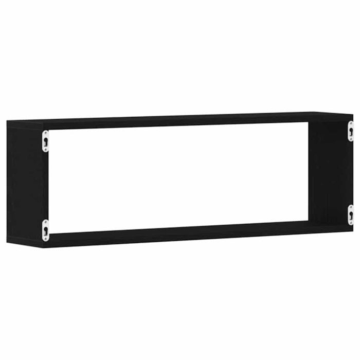 Raft de Perete 2 pcs Stejar negru 80 x 15 x 26 cm Lemn compozit - WALTI WALTI
