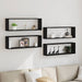 Raft de Perete 4 pcs Stejar negru 80 x 15 x 26 cm Lemn compozit - WALTI WALTI