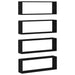 Raft de Perete 4 pcs Stejar negru 80 x 15 x 26 cm Lemn compozit - WALTI WALTI