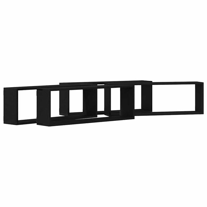 Raft de Perete 4 pcs Stejar negru 80 x 15 x 26 cm Lemn compozit - WALTI WALTI
