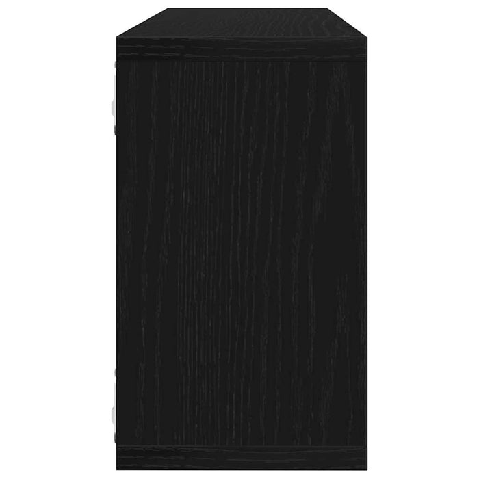 Raft de Perete 4 pcs Stejar negru 80 x 15 x 26 cm Lemn compozit - WALTI WALTI