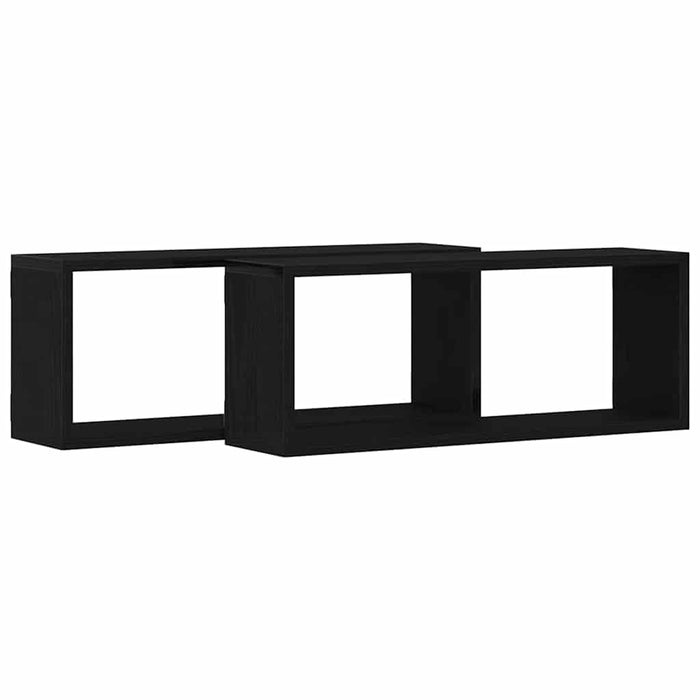 Rafturi de perete cu raft 2 pcs Stejar negru 60 x 15 x 23 cm - WALTI WALTI