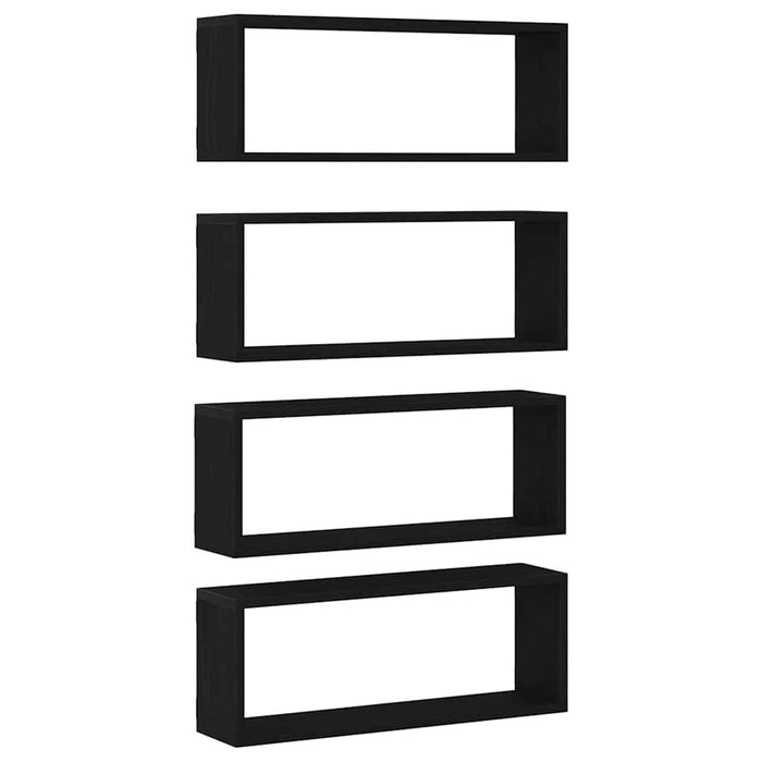 Rafturi de perete cu raft 4 pcs Stejar negru 60 x 15 x 23 cm - WALTI WALTI
