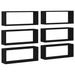 Rafturi de perete cu raft 6 pcs Stejar negru 60 x 15 x 23 cm - WALTI WALTI