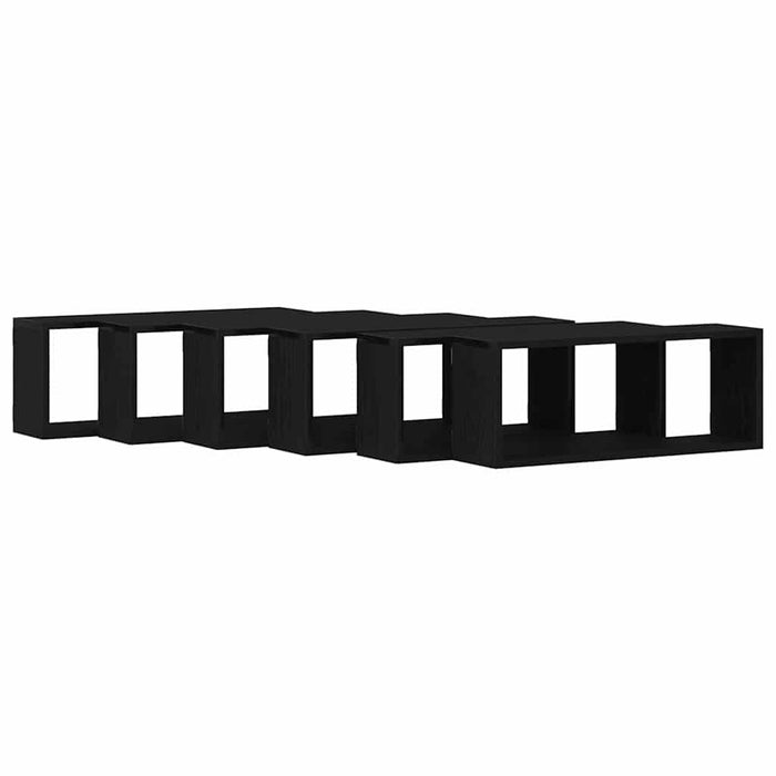 Rafturi de perete cu raft 6 pcs Stejar negru 60 x 15 x 23 cm - WALTI WALTI