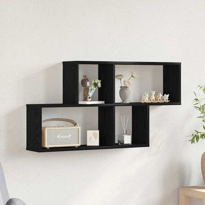 Raft de perete Stejar negru 76 x 15 x 53 cm Lemn compozit - WALTI WALTI