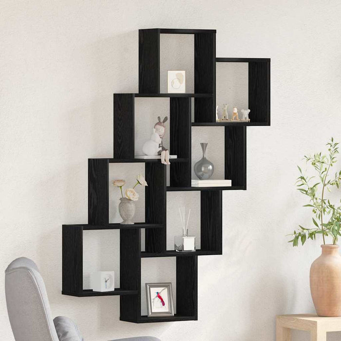 Raft de perete Stejar negru 90 x 15 x 119.5 cm Lemn compozit - WALTI WALTI
