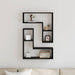Raft de perete 2 pcs Stejar Negru 50 x 15 x 85 cm Lemn compozit - WALTI WALTI