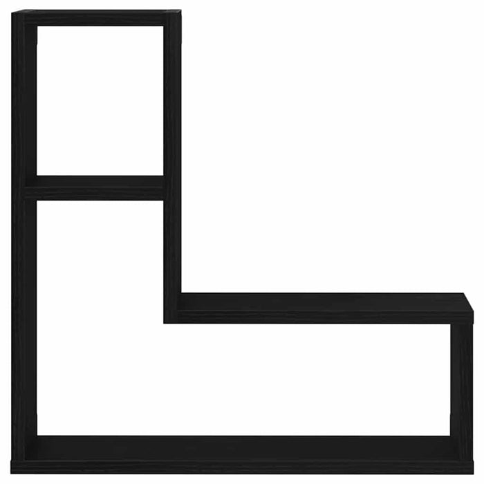 Raft de perete 2 pcs Stejar Negru 50 x 15 x 85 cm Lemn compozit - WALTI WALTI