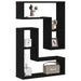 Raft de perete 2 pcs Stejar Negru 50 x 15 x 85 cm Lemn compozit - WALTI WALTI