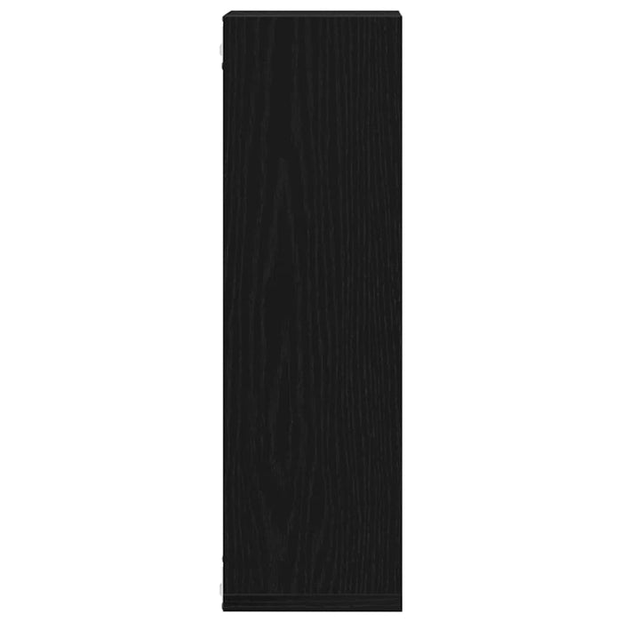 Raft de perete 2 pcs Stejar Negru 50 x 15 x 85 cm Lemn compozit - WALTI WALTI