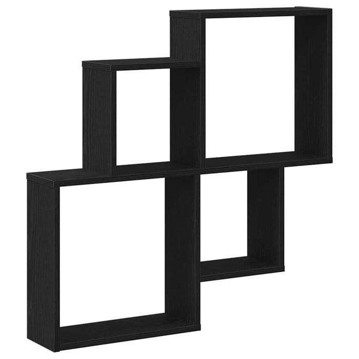 Raft cub pentru perete cu raft Stejar negru 80 x 15 x 78.5 cm - WALTI WALTI