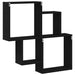Raft cub pentru perete cu raft Stejar negru 80 x 15 x 78.5 cm - WALTI WALTI